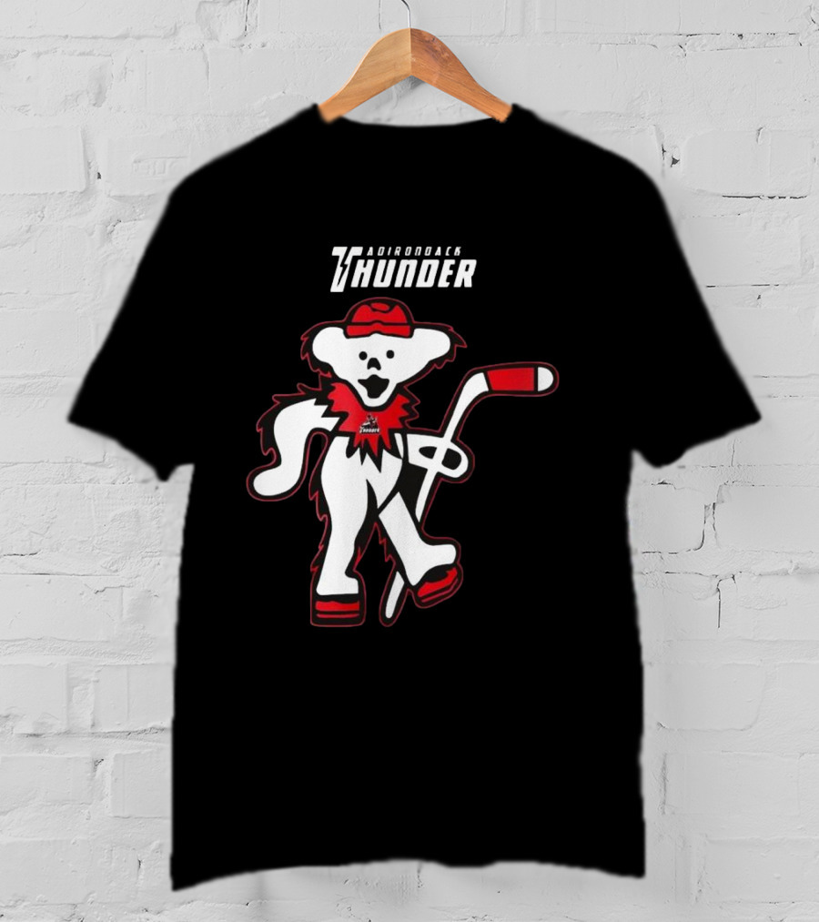 Adirondack Thunder Grateful Dead Night 2025 Hockey Bear T-Shirt