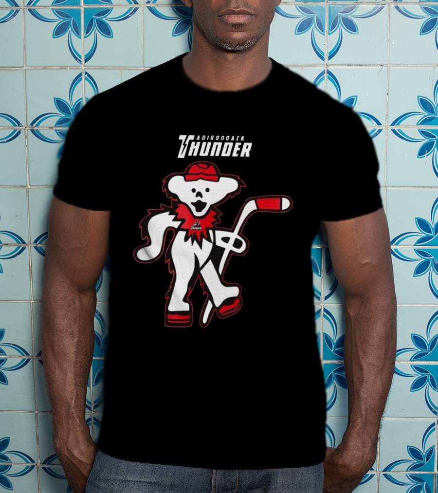 Adirondack Thunder Grateful Dead Night 2025 Hockey Bear T-Shirt
