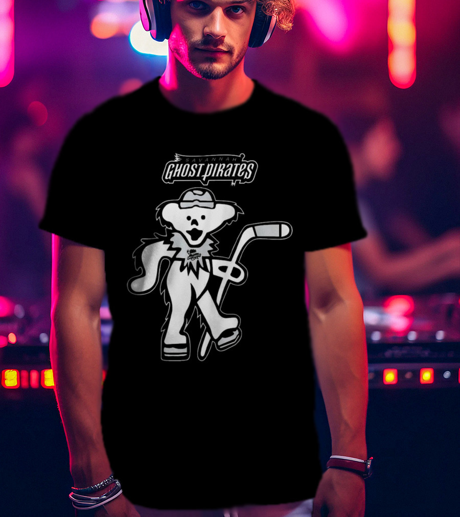 Savannah Ghost Pirates Grateful Dead Bear Hockey 2025 T-Shirt