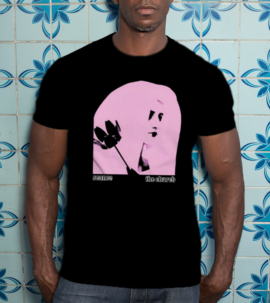 The Church Seance Pink Portrait With Flower T-Shirt