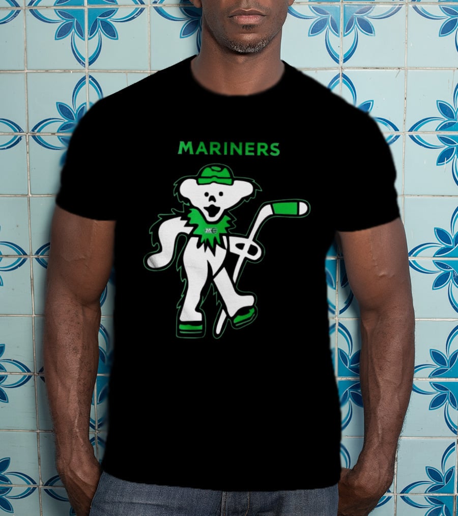Maine Mariners 2025 Grateful Dead Night Hockey Dancing Bear T-Shirt