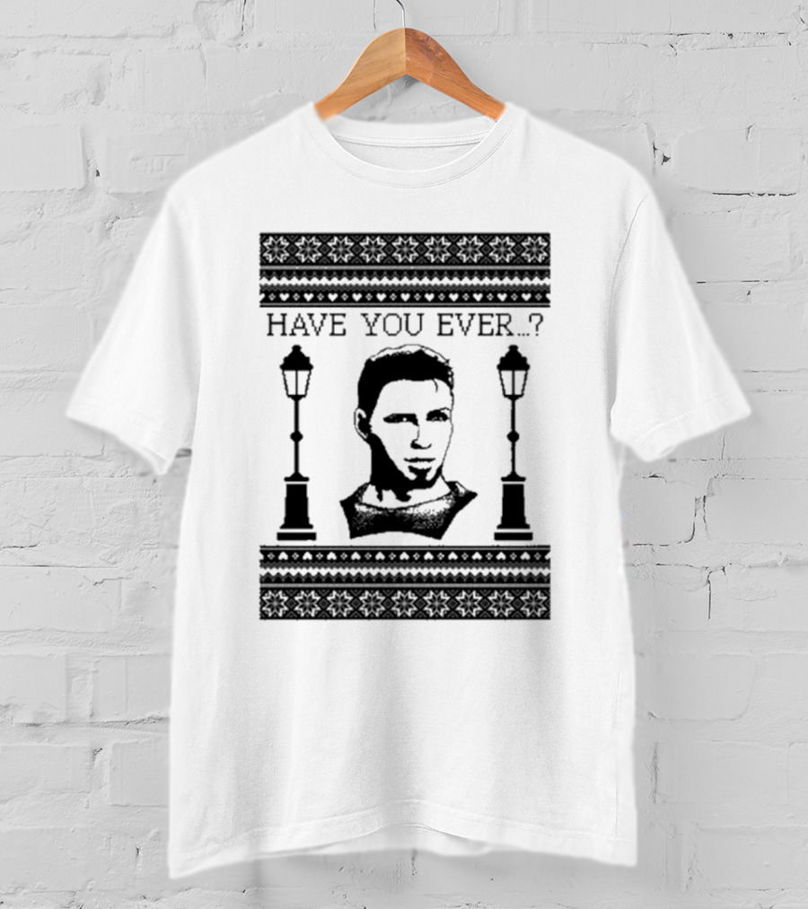 Dragon Age Alistair Have You Ever Ugly Christmas Sweater With Lamp Posts T-Shirt