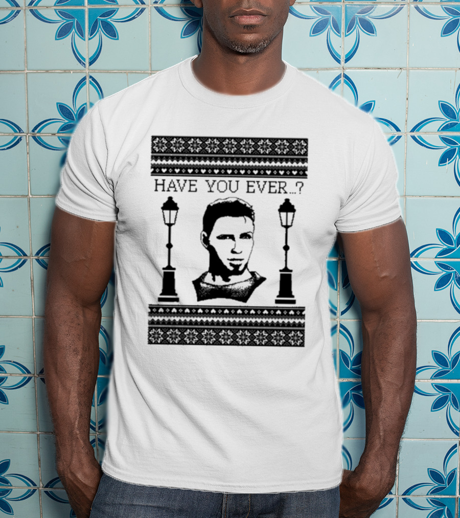 Dragon Age Alistair Have You Ever Ugly Christmas Sweater With Lamp Posts T-Shirt