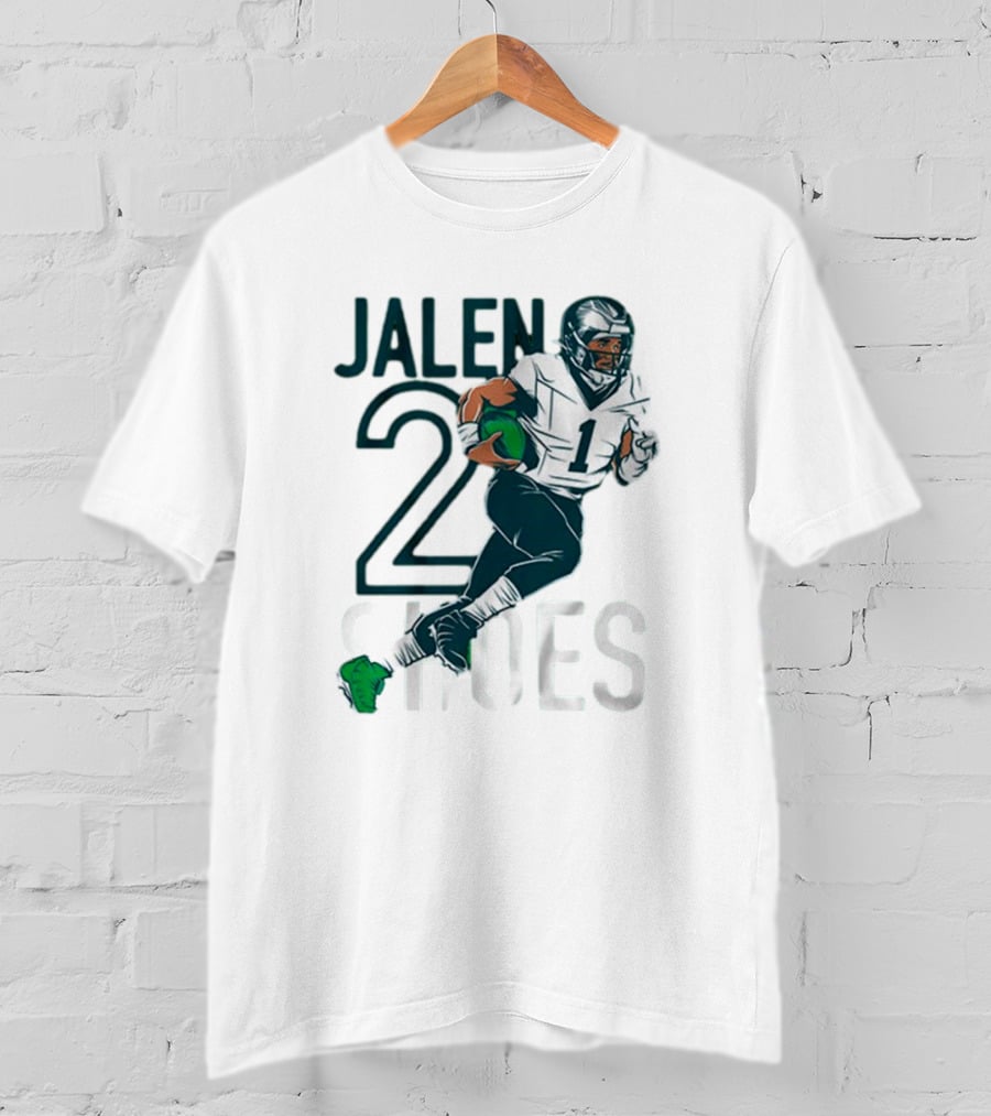 Jalen Hurts Two Shoes Philadelphia Eagles NFL Player Football Action T-Shirt