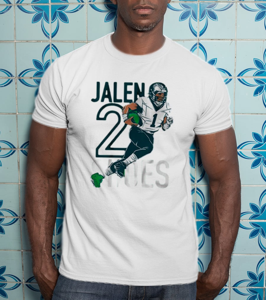 Jalen Hurts Two Shoes Philadelphia Eagles NFL Player Football Action T-Shirt