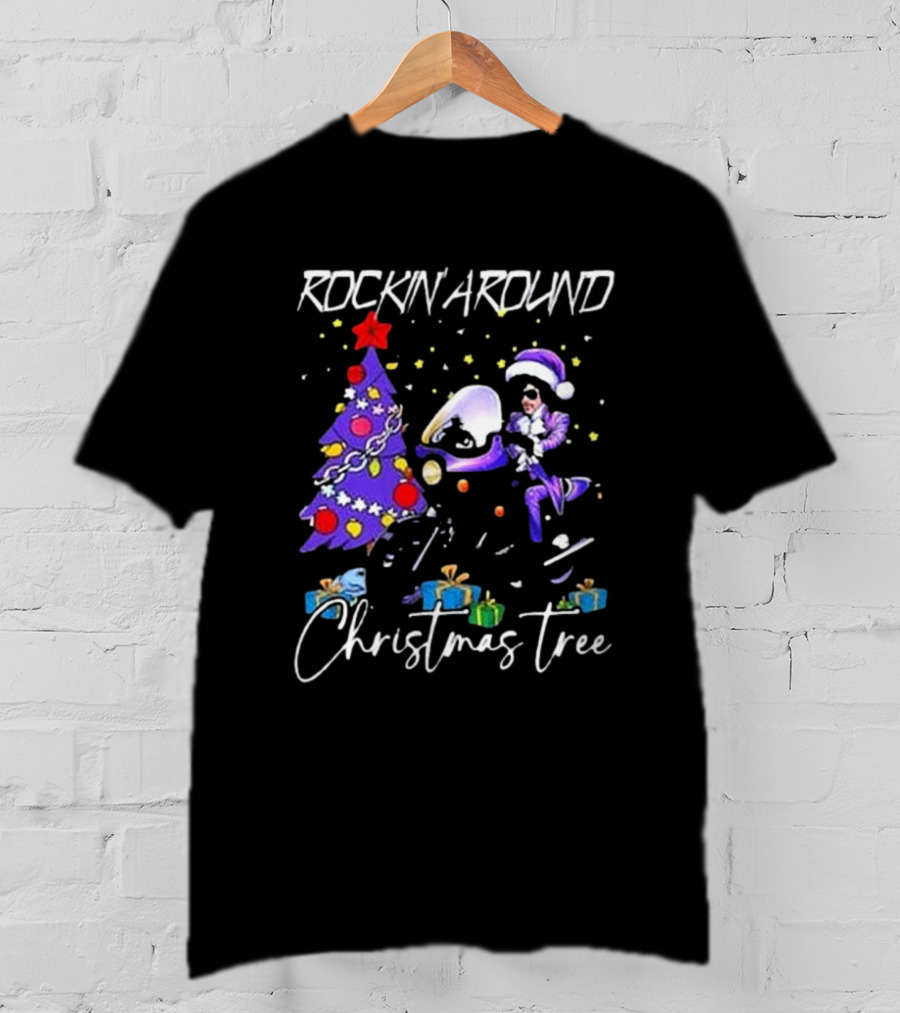 Rockin' Around Christmas Tree In Purple Outfit With Holiday Gifts T-Shirt