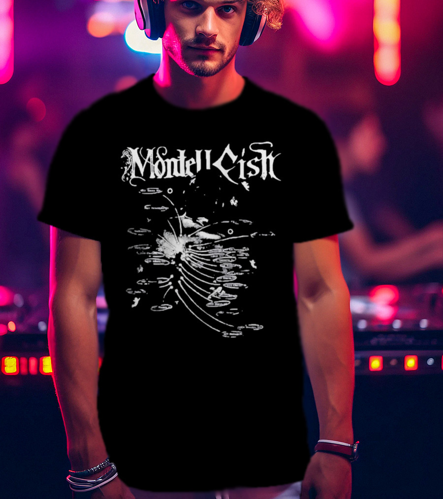 Montell Fish Elegant Black And White Abstract Pond T-Shirt