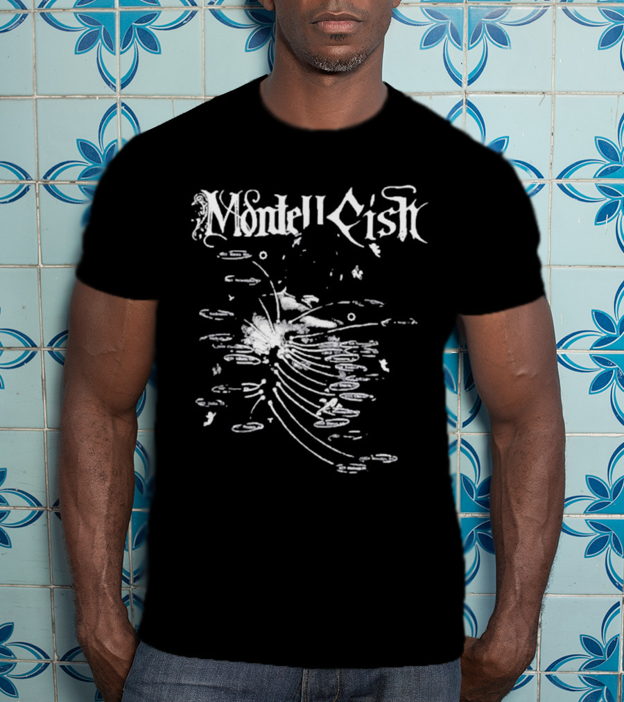 Montell Fish Elegant Black And White Abstract Pond T-Shirt