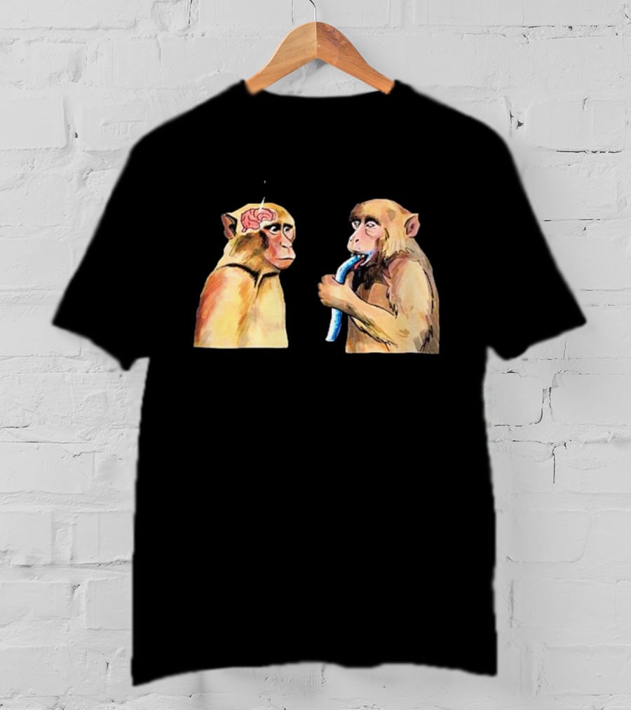 Neuron Activation Monkey Drinking Straw Connection T-Shirt
