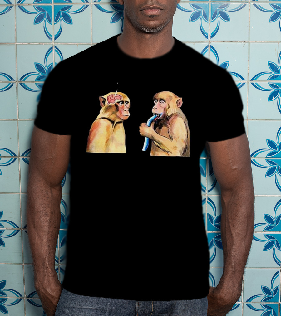 Neuron Activation Monkey Drinking Straw Connection T-Shirt