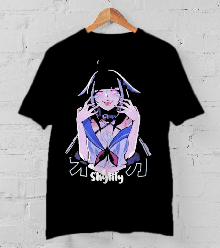 Shylily Yandere Anime Character With Fanged Smile And Pointed Ears T-Shirt