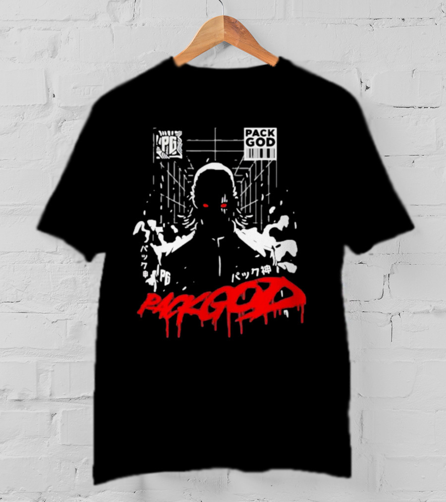Packgod PG Red Eyes Urban Barcode Aesthetic T-Shirt