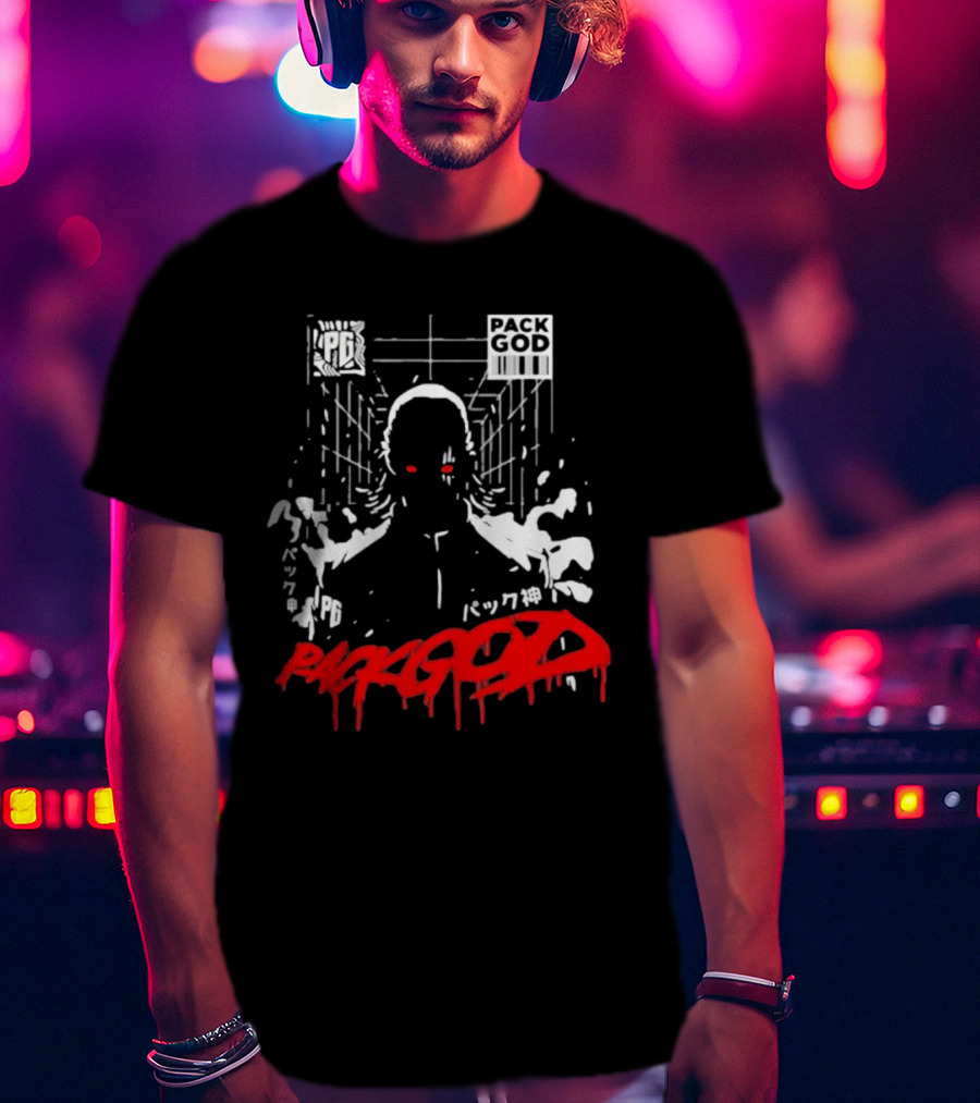 Packgod PG Red Eyes Urban Barcode Aesthetic T-Shirt