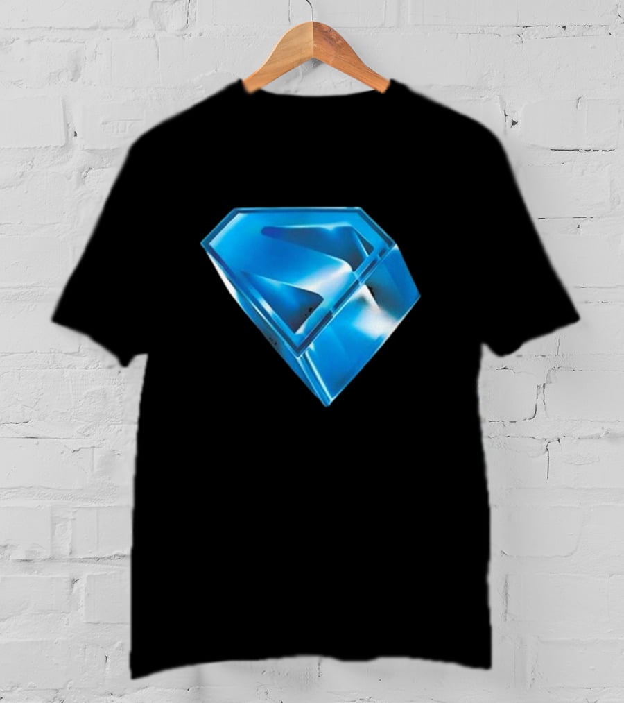 Superman 2025 Movie Stylized S-Shield Blue Diamond Emblem T-Shirt