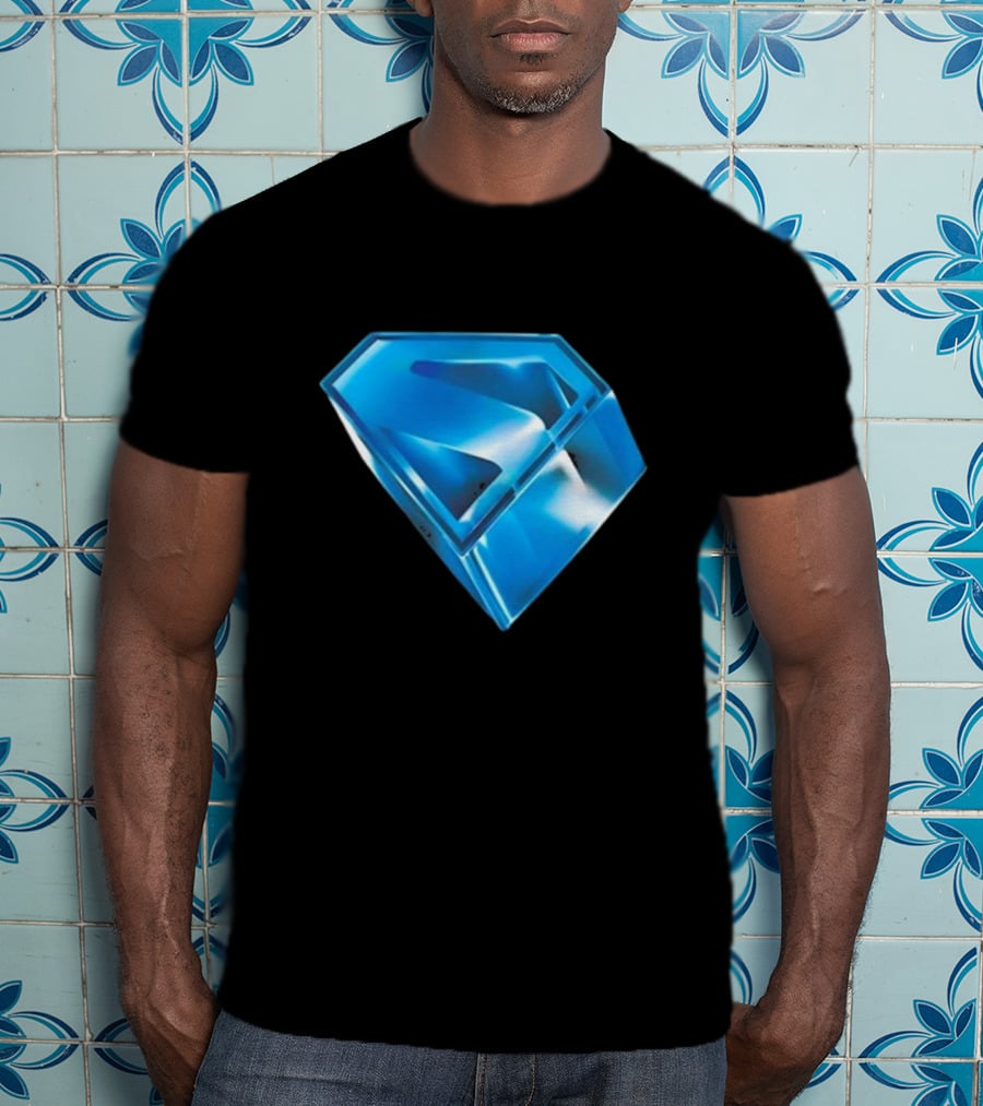 Superman 2025 Movie Stylized S-Shield Blue Diamond Emblem T-Shirt