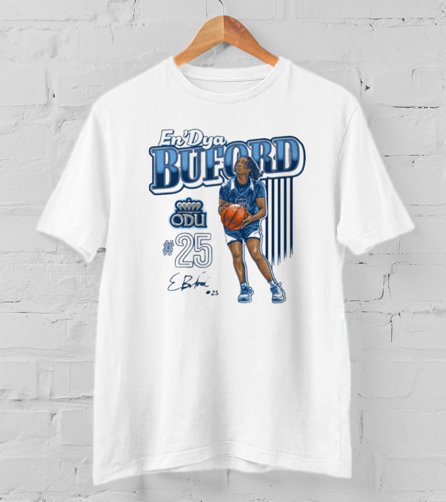 En’Dya Buford ODU #25 Monarchs Basketball Carolina Classics Signature T-Shirt