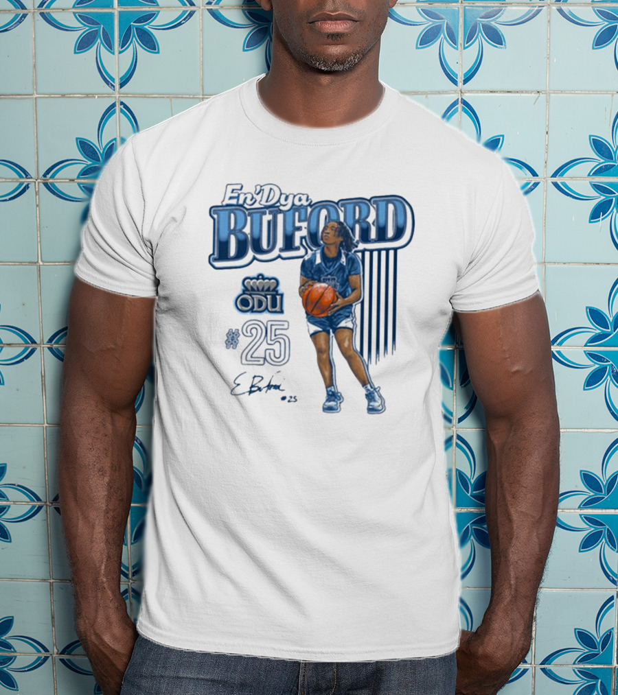 En’Dya Buford ODU #25 Monarchs Basketball Carolina Classics Signature T-Shirt