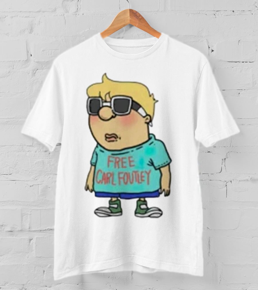 Free Carl Foutley Character With Sunglasses And Green Sneakers T-Shirt