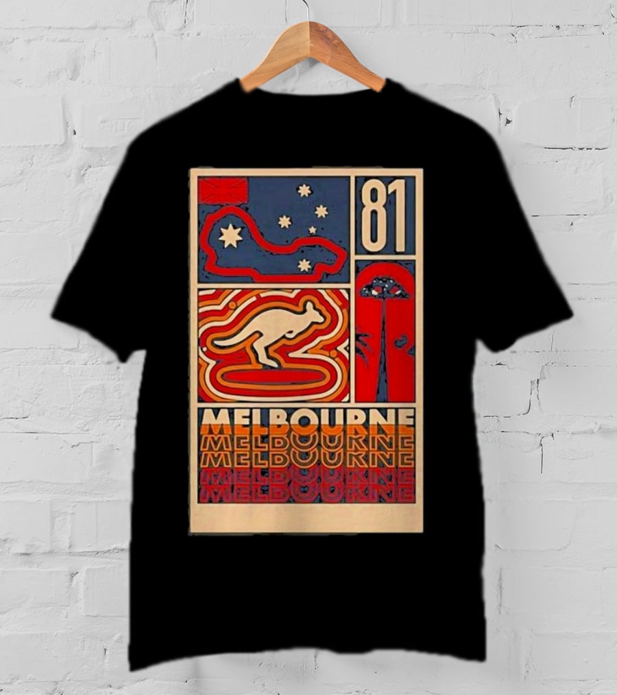 Melbourne 81 Stars Kangaroo Design Funny Oscar Piastri T-Shirt