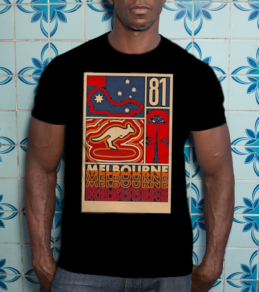 Melbourne 81 Stars Kangaroo Design Funny Oscar Piastri T-Shirt