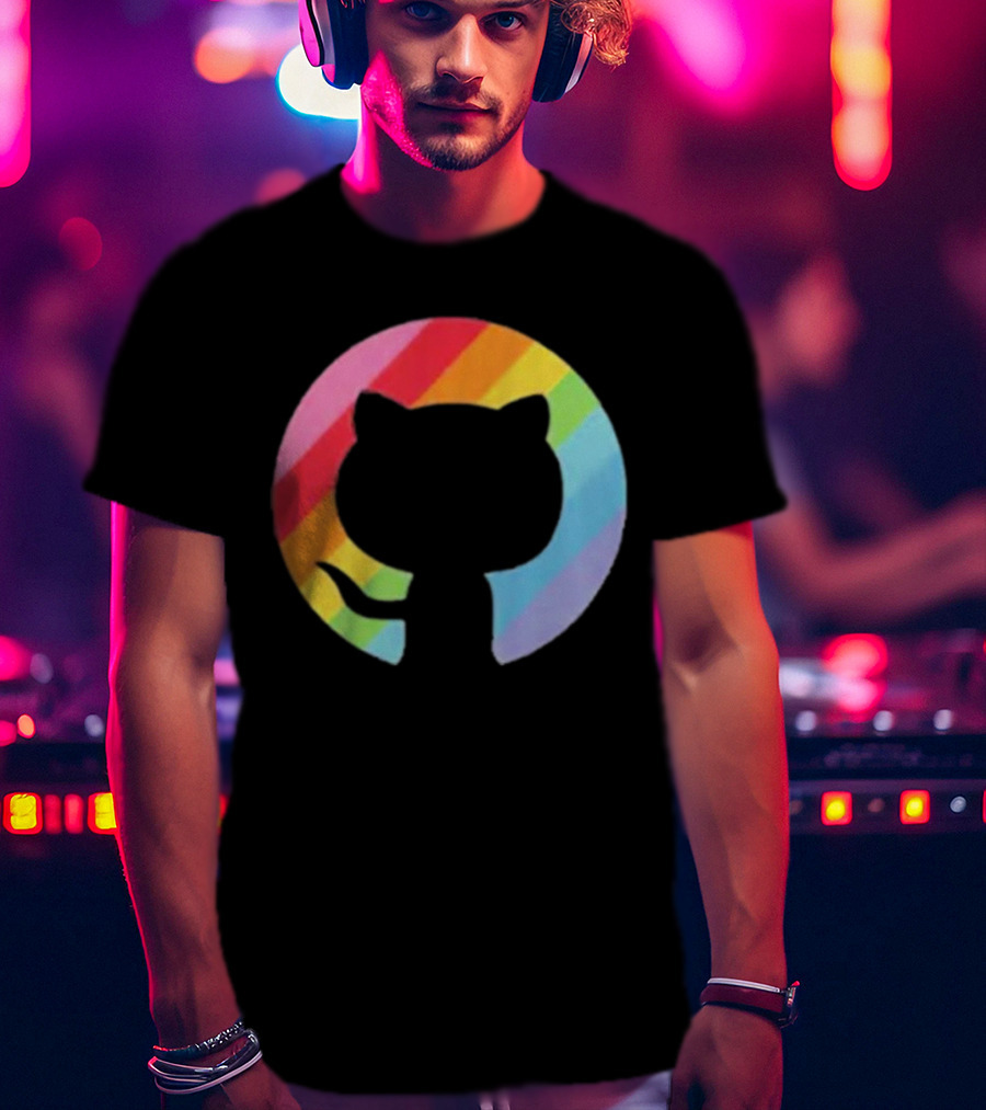 Invertocat Pride Github Merch Rainbow T-Shirt