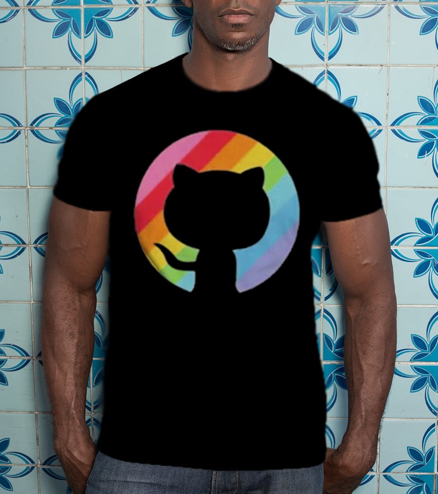 Invertocat Pride Github Merch Rainbow T-Shirt