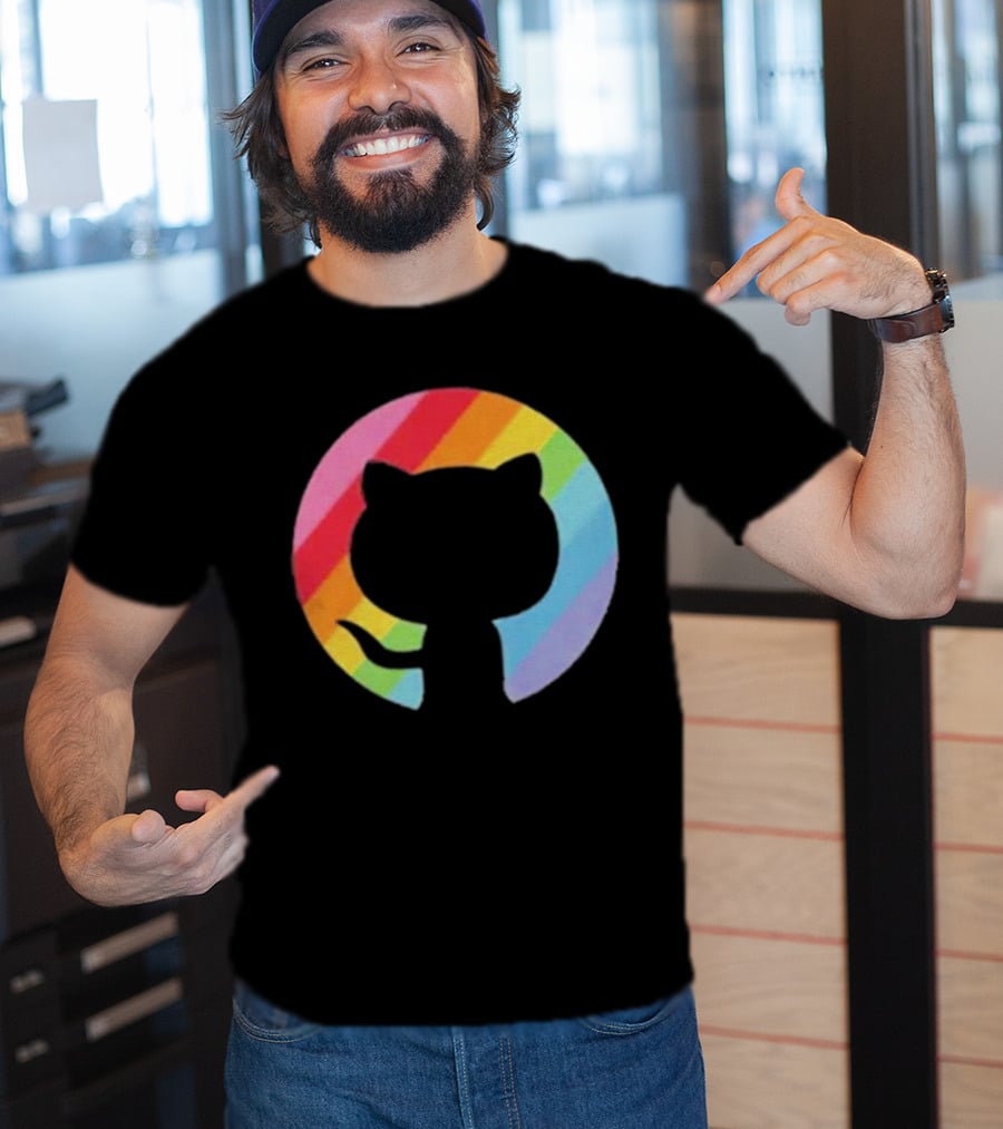 Invertocat Pride Github Merch Rainbow T-Shirt