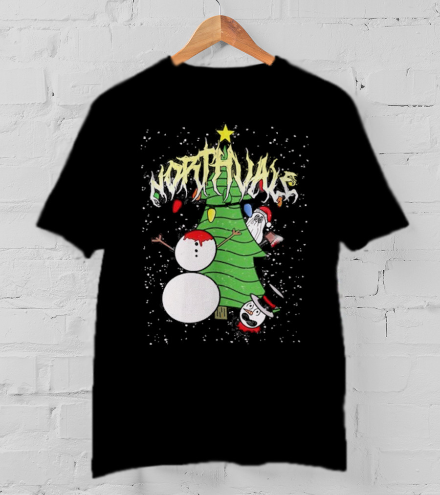 Northvale Headless Snowman Christmas Tree Festive Holiday Scene T-Shirt