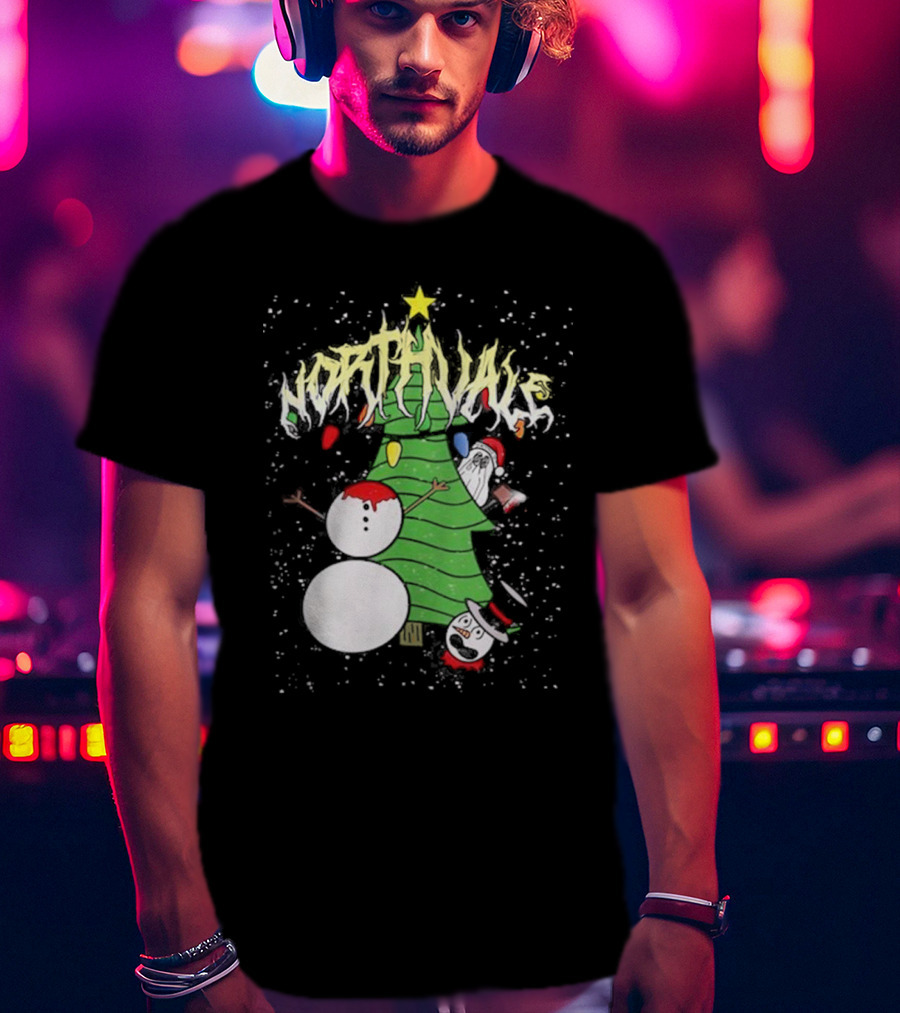 Northvale Headless Snowman Christmas Tree Festive Holiday Scene T-Shirt