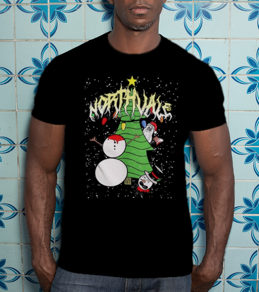 Northvale Headless Snowman Christmas Tree Festive Holiday Scene T-Shirt