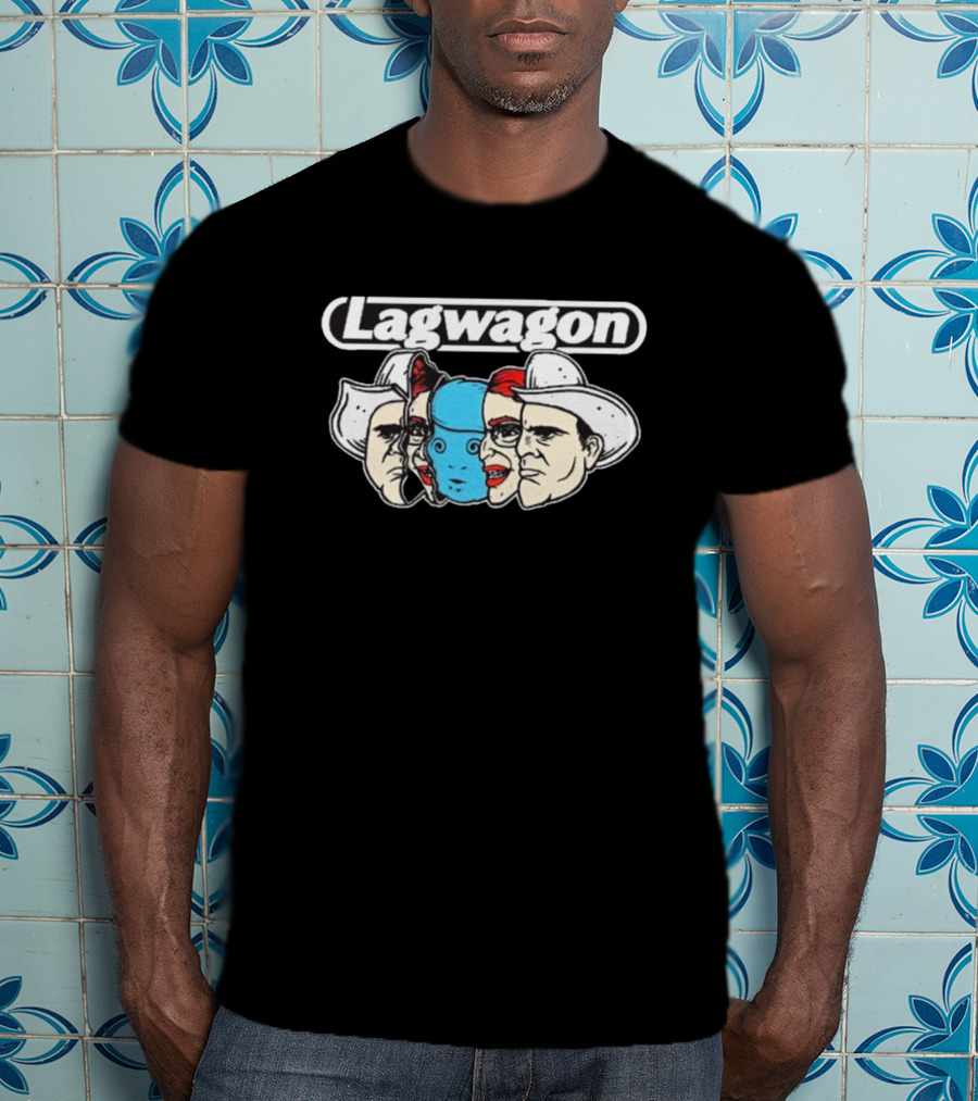 Lagwagon Faces Of The Wagon New Band Art Cowboy Mask T-Shirt