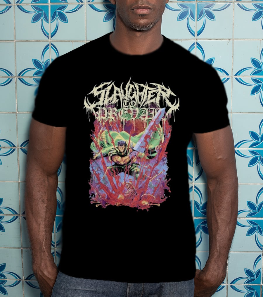 Slaughter To Prevail Guts Berserker Warrior With Sword In Blood And Guts T-Shirt