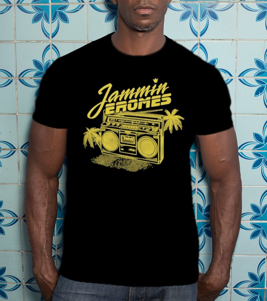 Jammin Jerome's Boombox Tropical Vibes Snowfall Collection T-Shirt