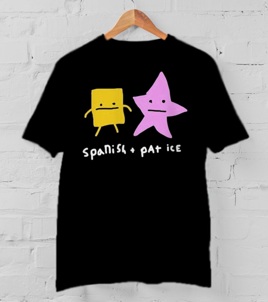 Spanish And Pat Ice Cartoon Square And Star Characters T-Shirt