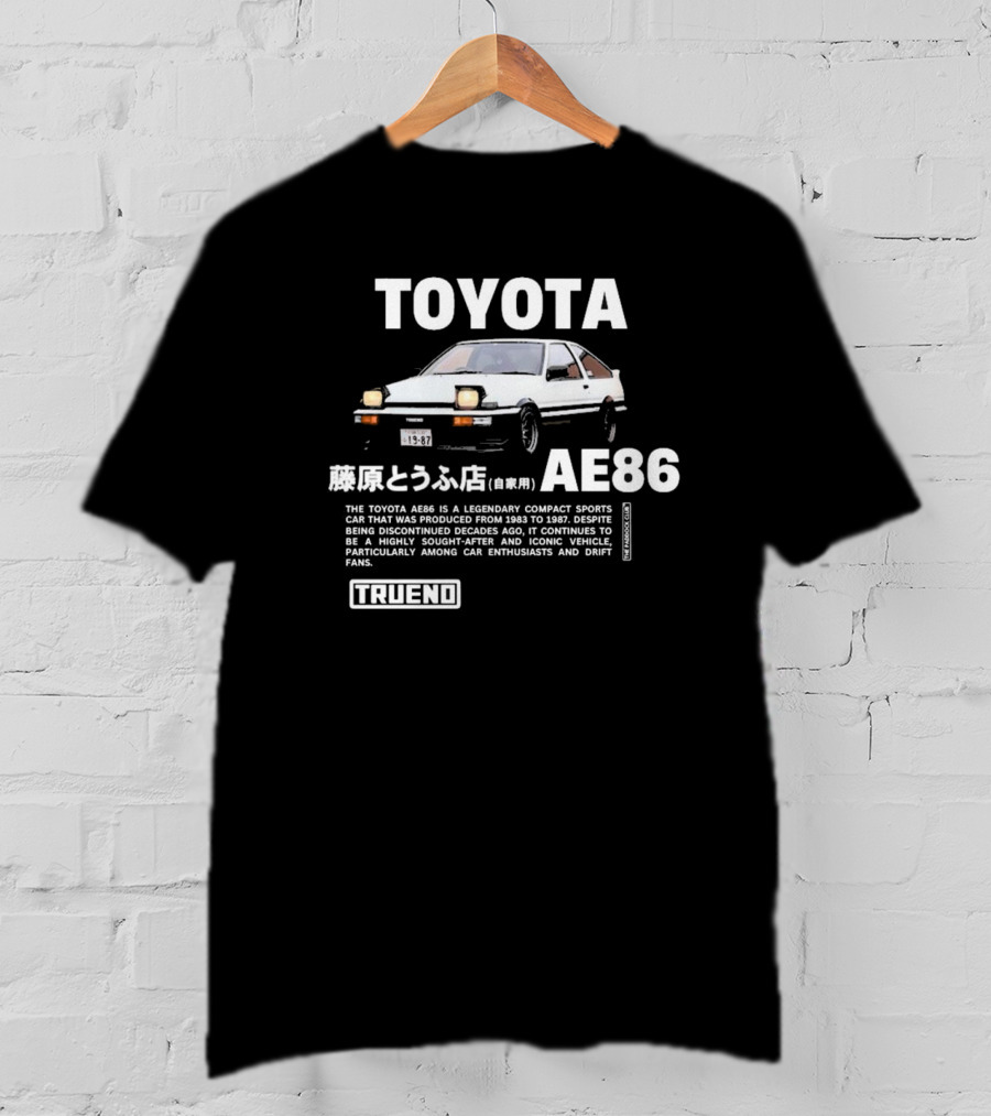 Toyota AE86 Trueno Iconic Sports Car Enthusiasts Drift Fans 1983-1987 T-Shirt