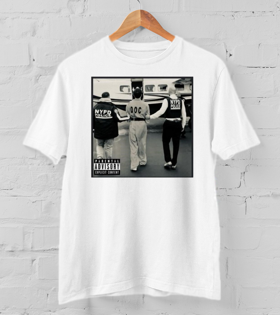NYPD Police DOC Helicopter Pad Album Cover Parental Advisory T-Shirt