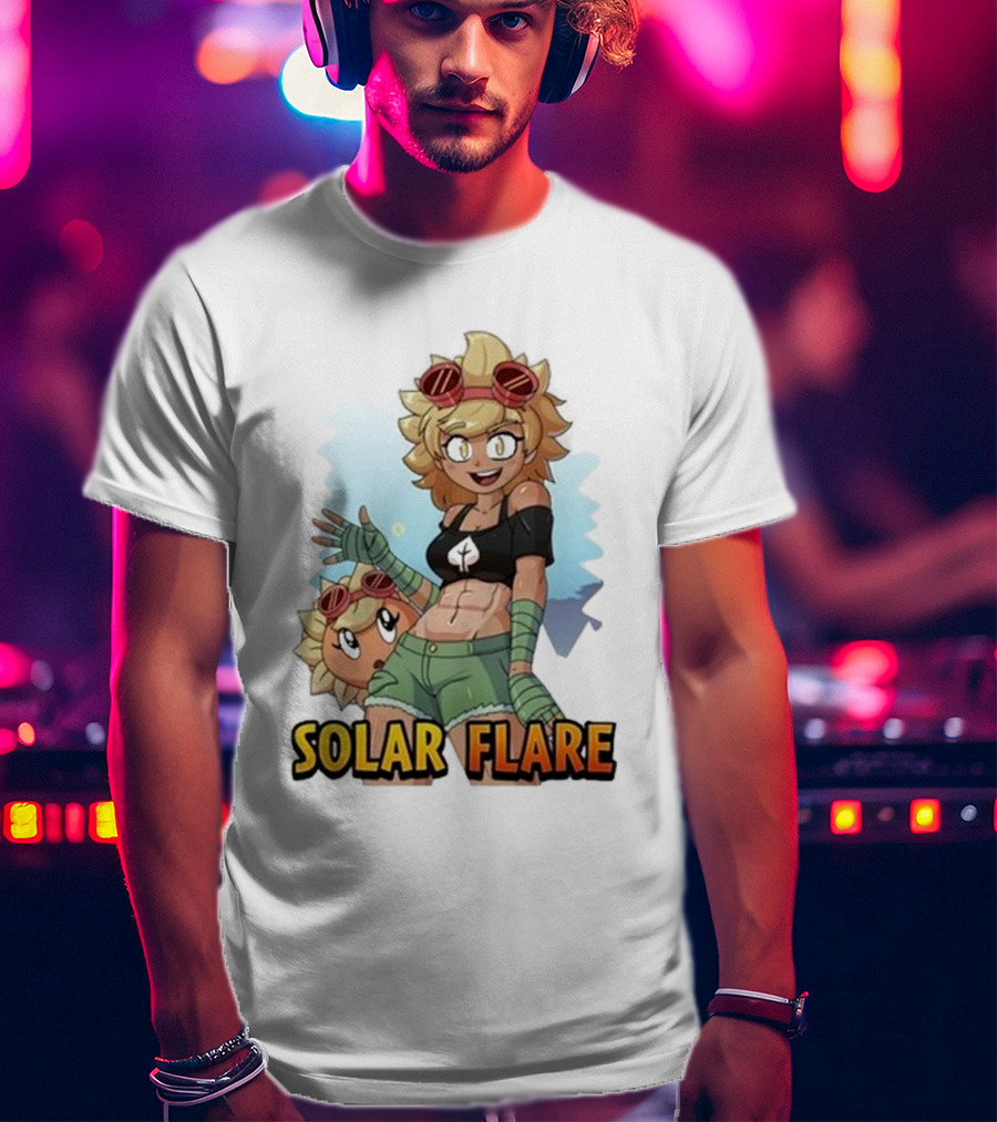 Solar Flare Anime Style Character With Blonde Hair And Goggles T-Shirt
