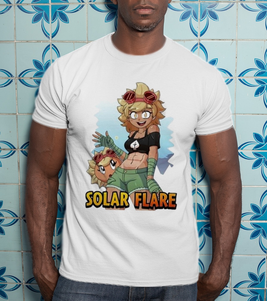 Solar Flare Anime Style Character With Blonde Hair And Goggles T-Shirt
