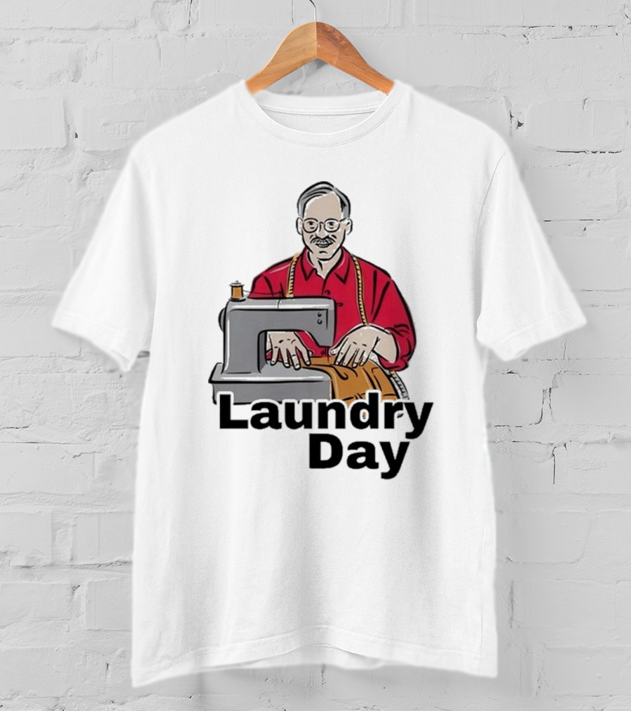 Laundry Day Retro Tailor With Sewing Machine T-Shirt