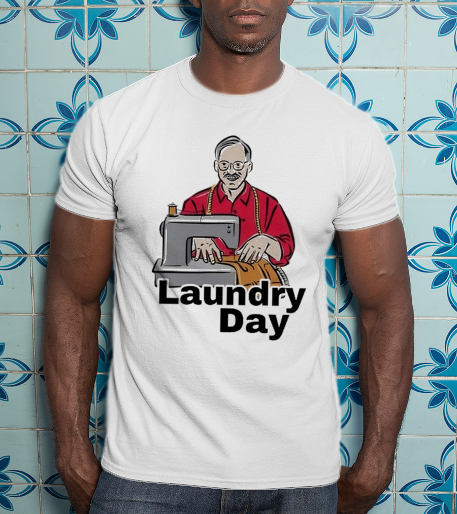 Laundry Day Retro Tailor With Sewing Machine T-Shirt