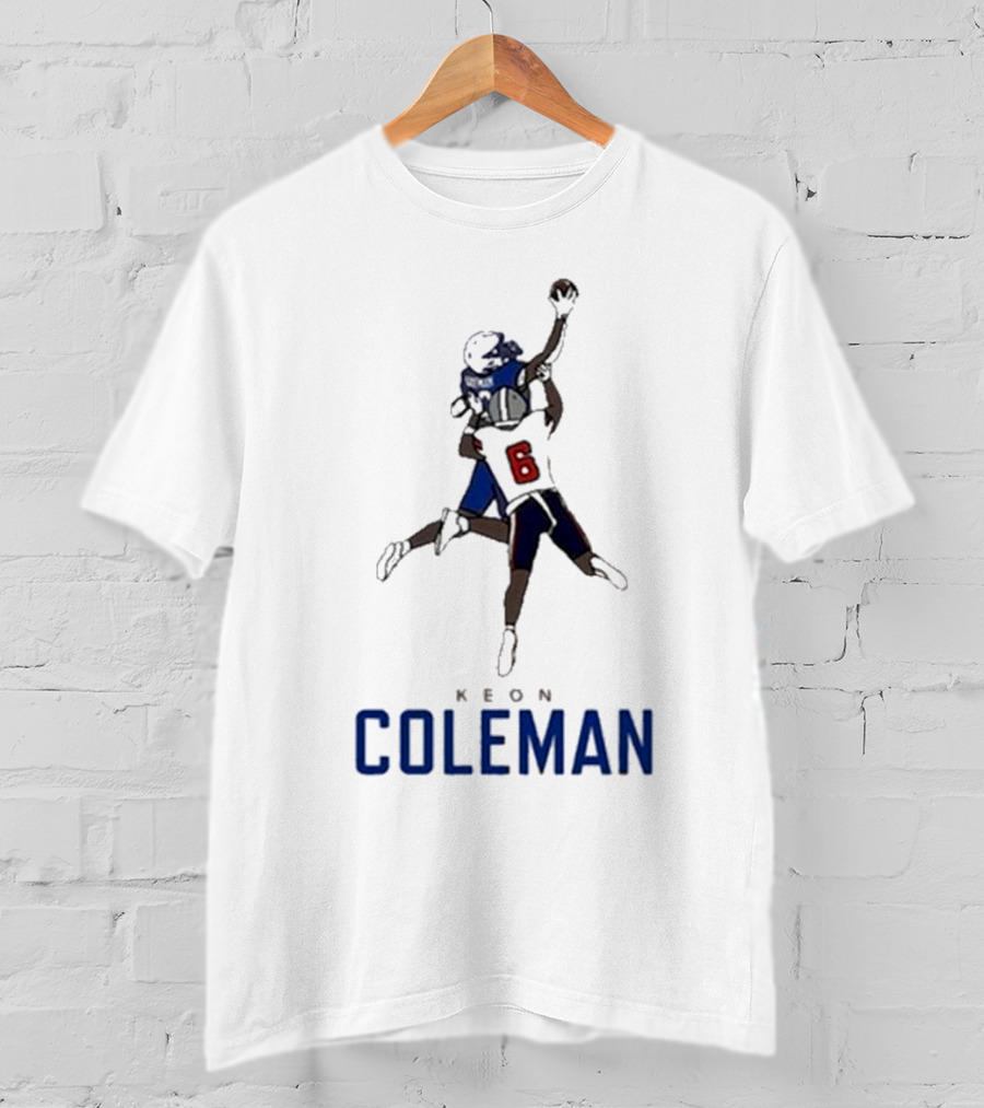 Keon Coleman Buffalo Bills Jumping Catch Player Number 6 T-Shirt