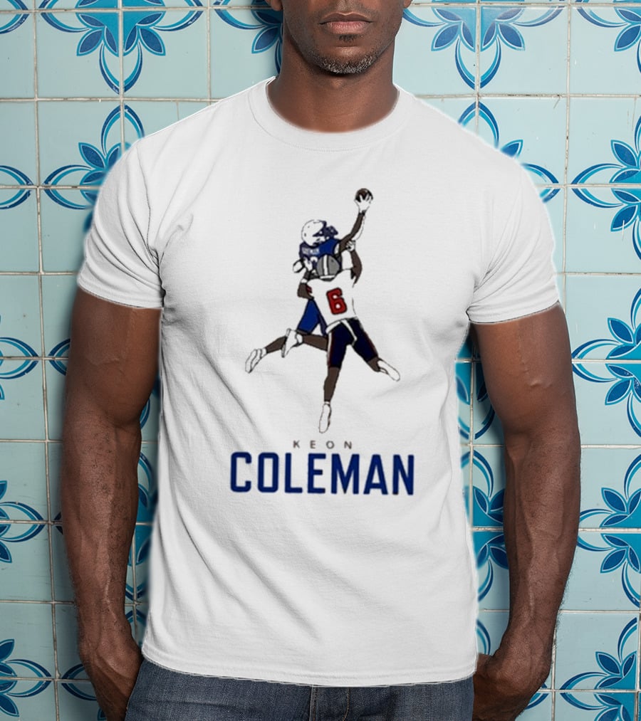 Keon Coleman Buffalo Bills Jumping Catch Player Number 6 T-Shirt