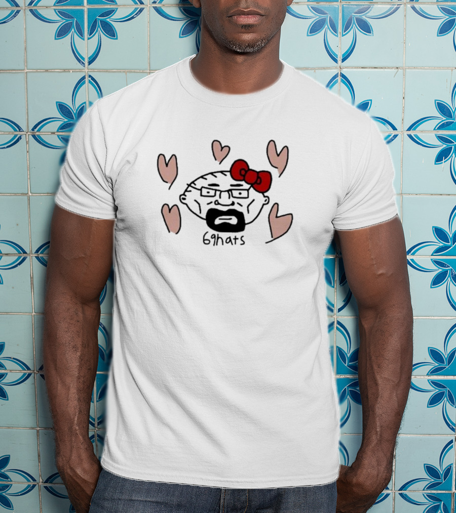 69Hats Hello Waltuh Character Mashup With Red Bow And Hearts T-Shirt
