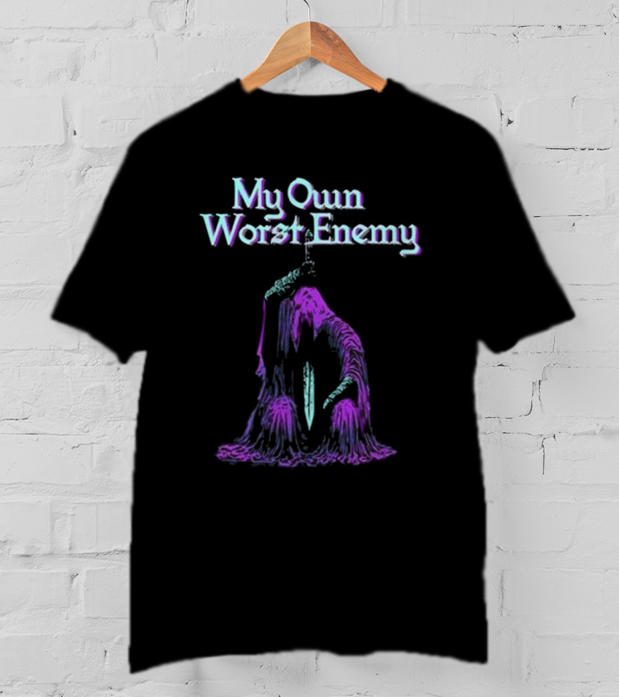 My Own Worst Enemy Raskolapparel Hooded Figure With Sword T-Shirt