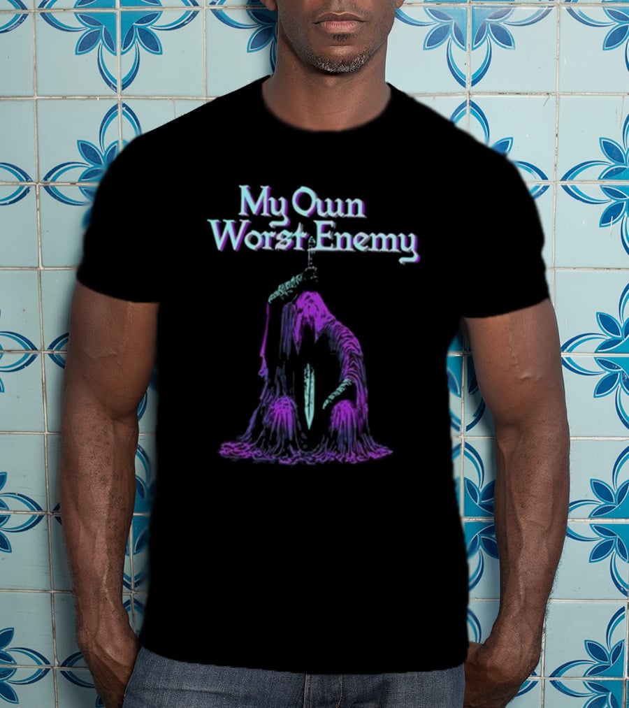 My Own Worst Enemy Raskolapparel Hooded Figure With Sword T-Shirt