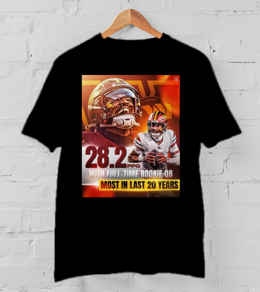 Washington Commanders NFL 28.2 PPG With Full-Time Rookie QB Most In Last 20 Years T-Shirt