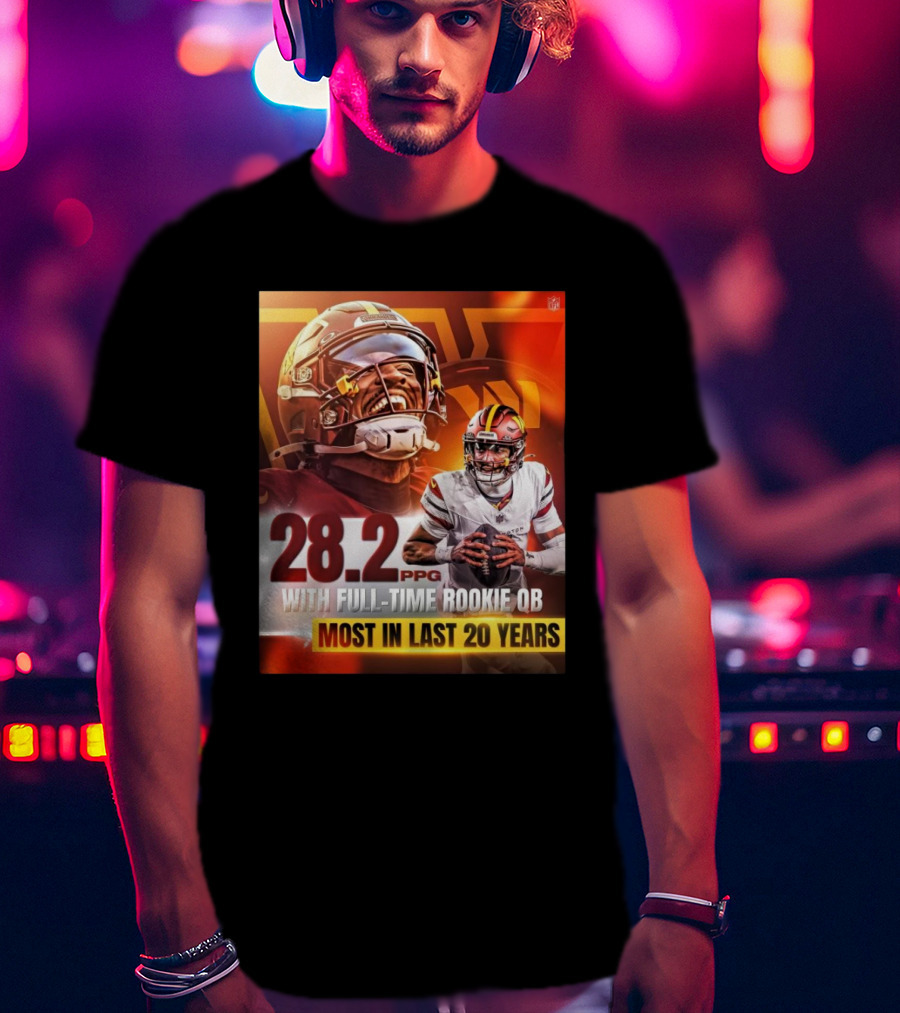 Washington Commanders NFL 28.2 PPG With Full-Time Rookie QB Most In Last 20 Years T-Shirt