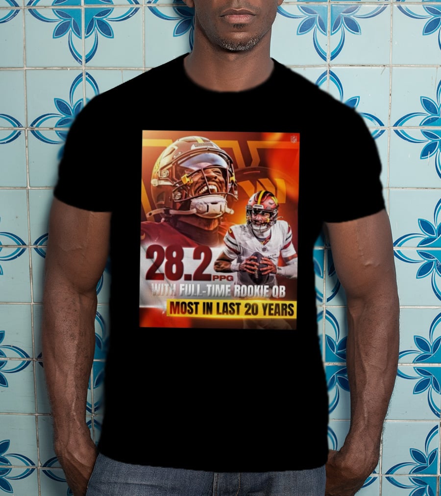 Washington Commanders NFL 28.2 PPG With Full-Time Rookie QB Most In Last 20 Years T-Shirt