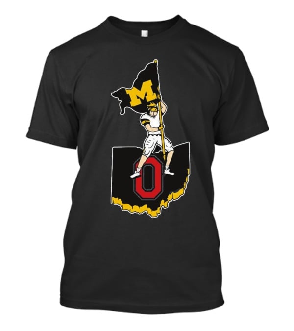Michigan M Flag Football Rivalry Planting Victory T-Shirt