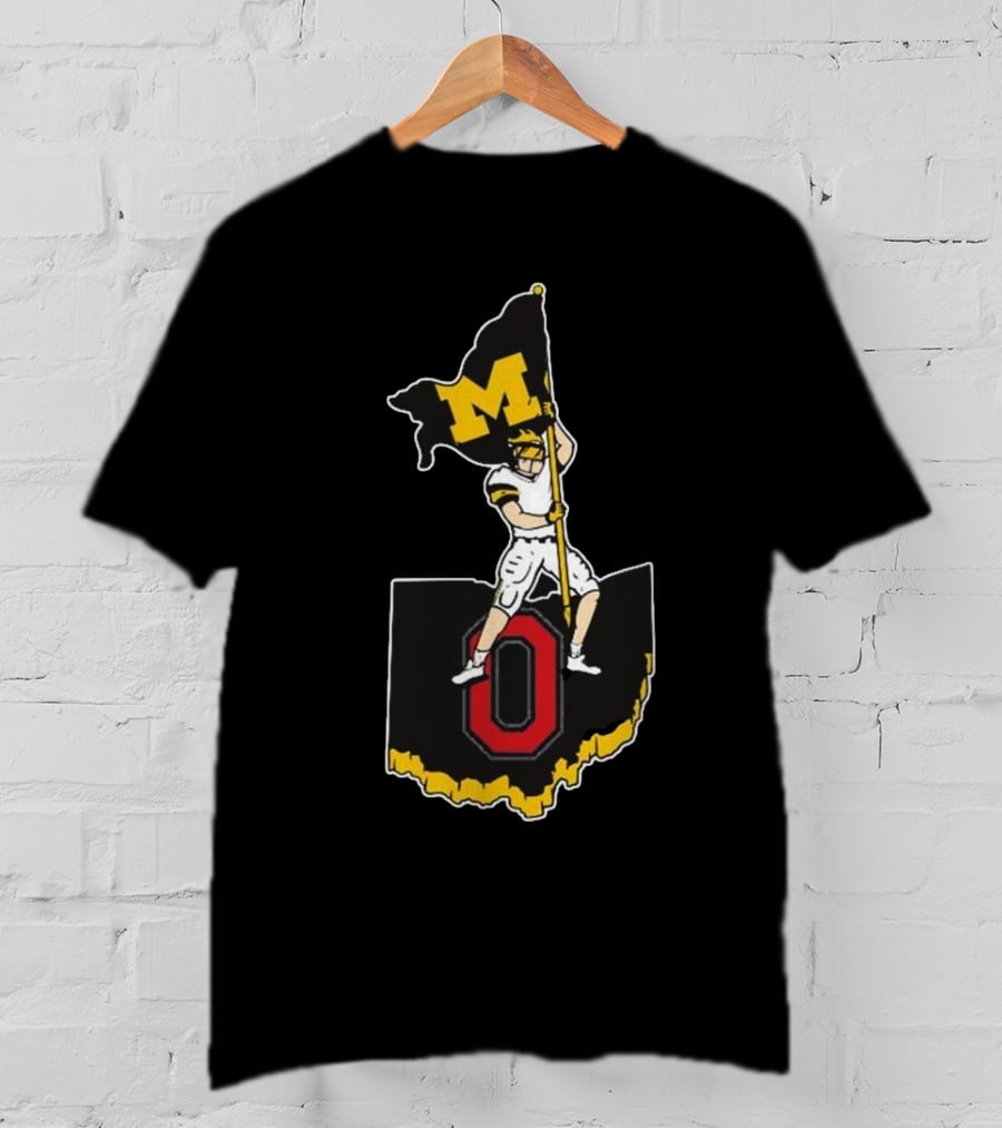 Michigan M Flag Football Rivalry Planting Victory T-Shirt